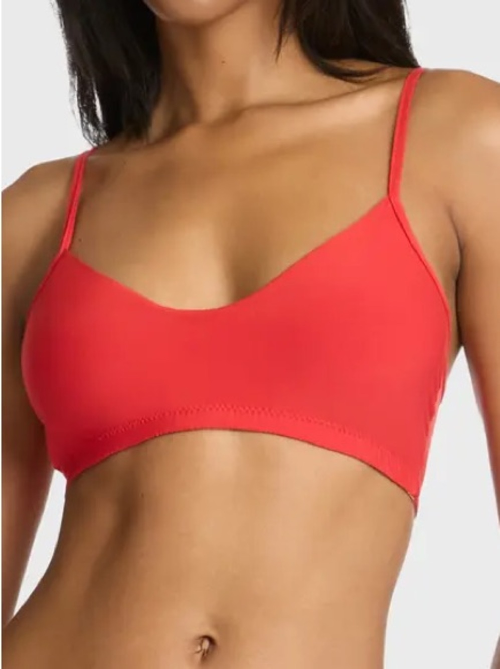 Solid and Striped bikini top red large